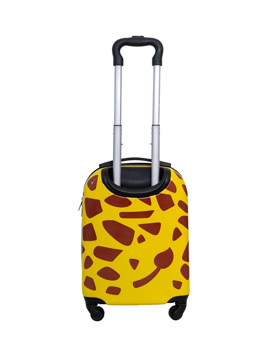 Kids Polycarbonate Trolley Cabin Bag - Durable, Lightweight, Fun & Travel 16 inches Suitcase Yellow Jiraaf