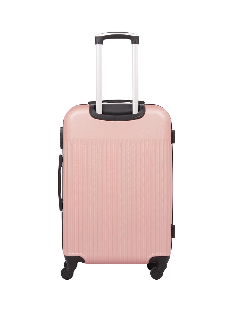 3-Piece Hardside Luggage Set, 20/ 24/ 28 inch ABS Spinner Trolley Bags with Combination Lock, KTMC9198- Rose Gold