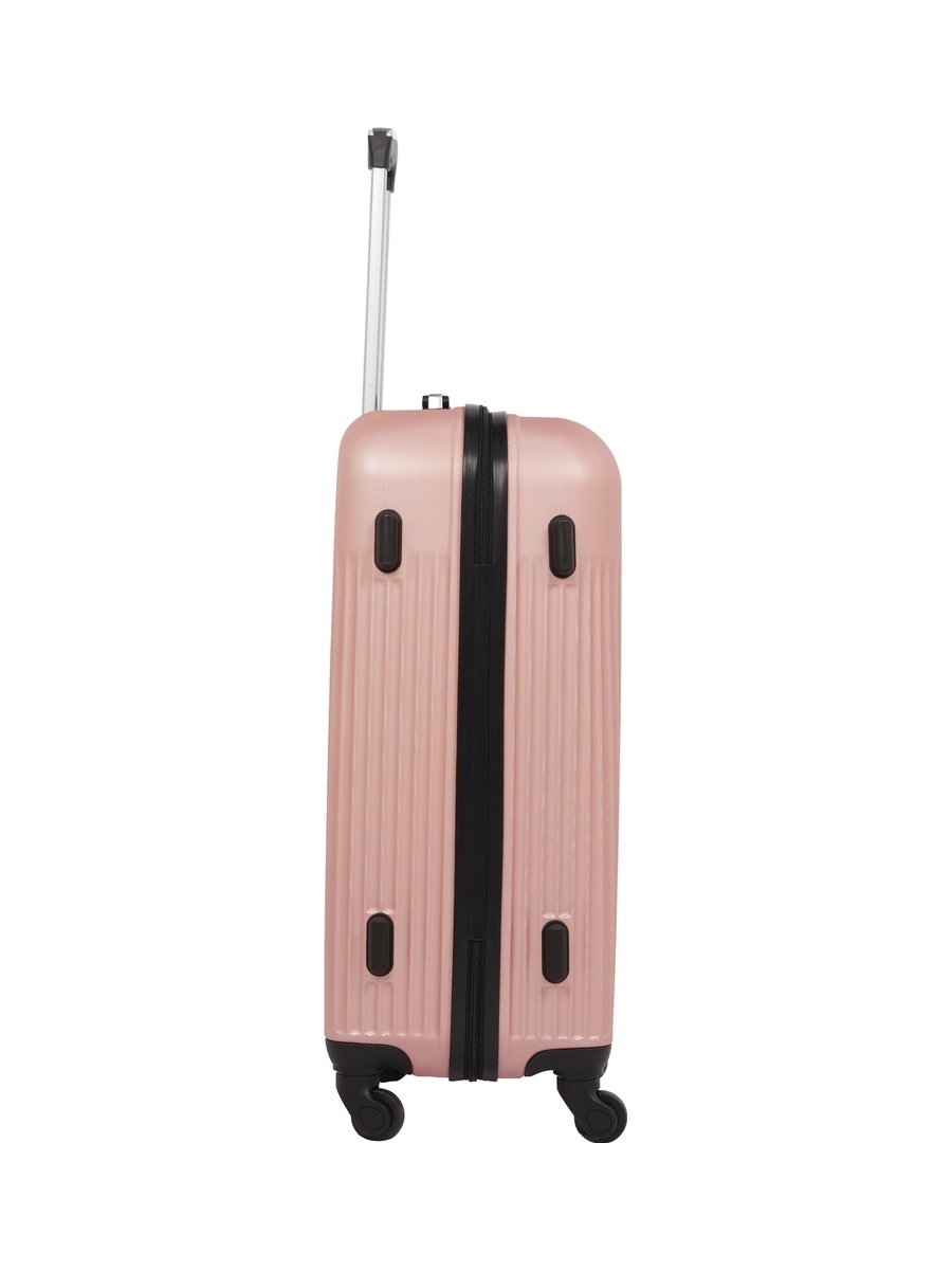 3-Piece Hardside Luggage Set, 20/ 24/ 28 inch ABS Spinner Trolley Bags with Combination Lock, KTMC9198- Rose Gold