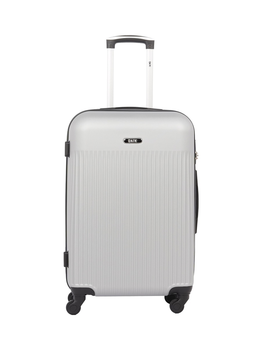 3-Piece Hardside Luggage Set, 20/ 24/ 28 inch ABS Spinner Trolley Bags with Combination Lock, KTMC9198- Silver