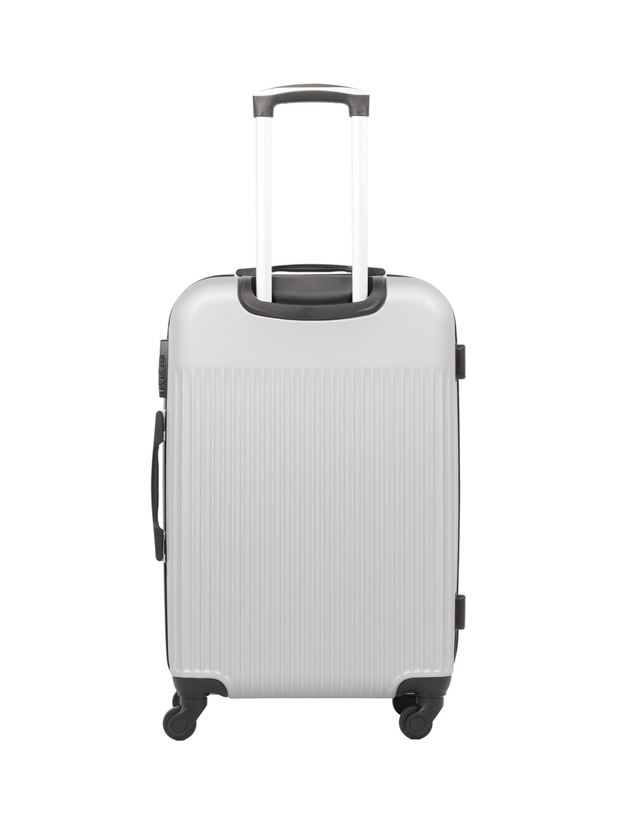 3-Piece Hardside Luggage Set, 20/ 24/ 28 inch ABS Spinner Trolley Bags with Combination Lock, KTMC9198- Silver