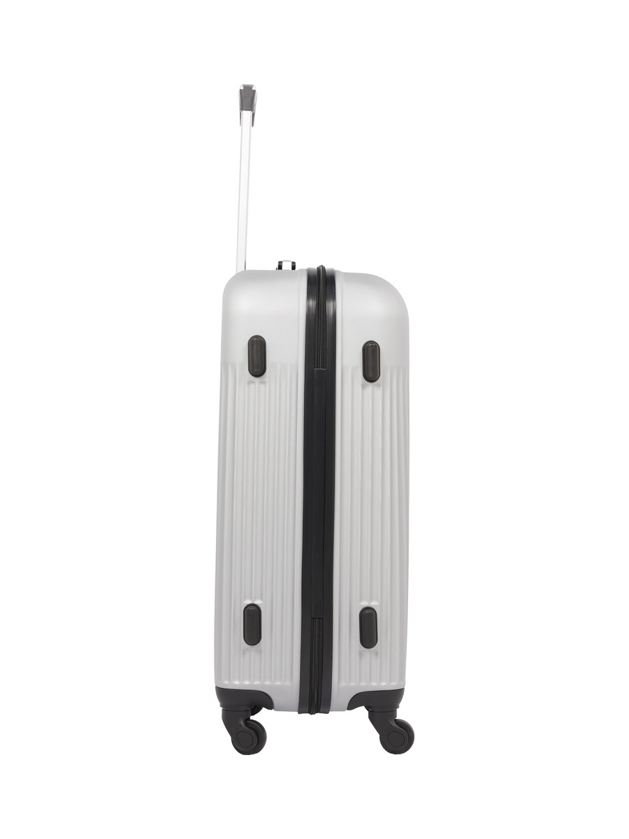 3-Piece Hardside Luggage Set, 20/ 24/ 28 inch ABS Spinner Trolley Bags with Combination Lock, KTMC9198- Silver