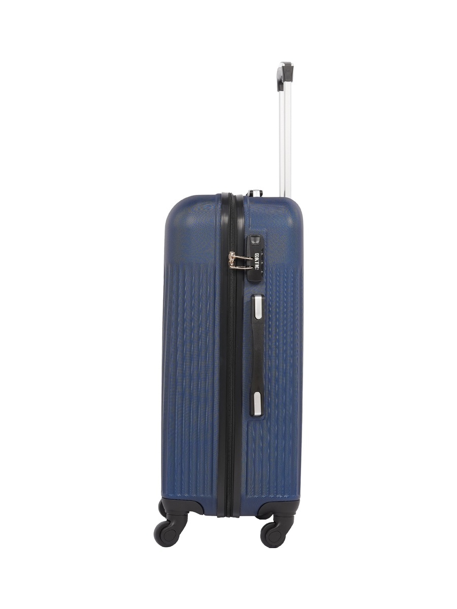 3-Piece Hardside Luggage Set, 20/ 24/ 28 inch ABS Spinner Trolley Bags with Combination Lock, KTMC9198- Navy