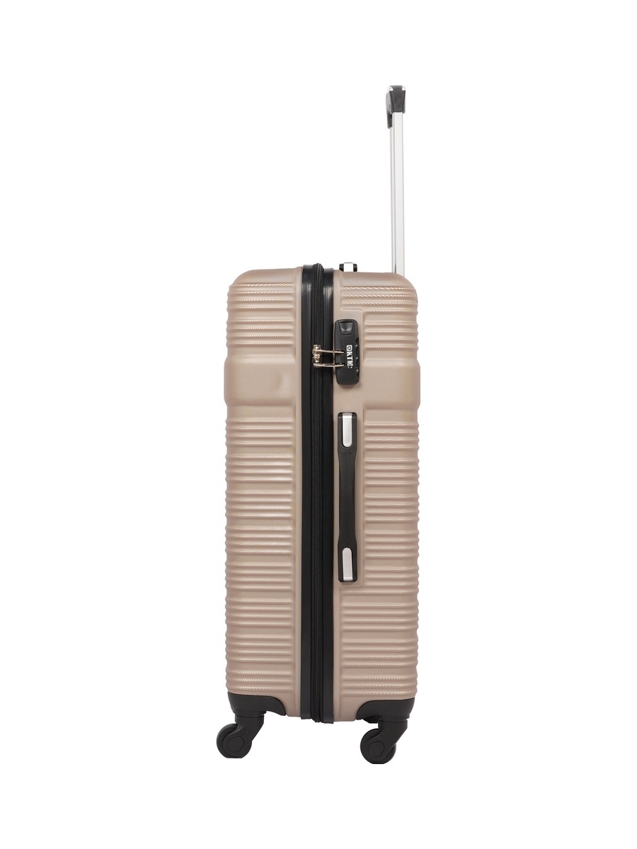 3-Piece Hardside Luggage Set, 20/ 24/ 28 inch ABS Spinner Trolley Bags with Combination Lock, KTMC-9199- Champange