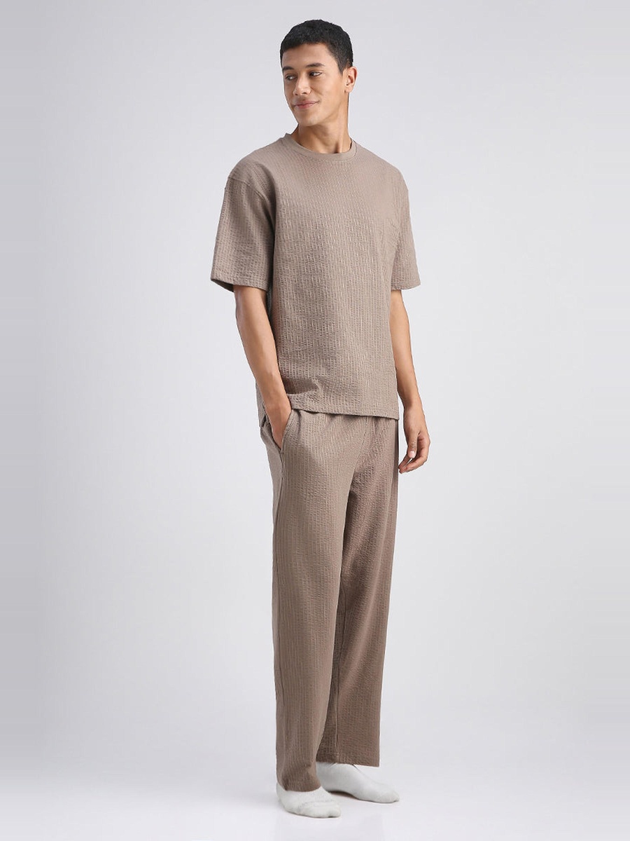 Textured Lounge Top Pants Set