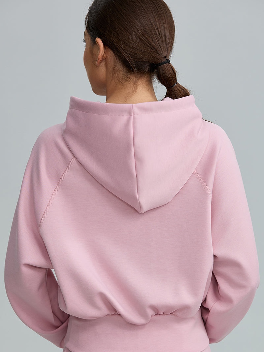 Cropped Hoodie With Embossed Logo