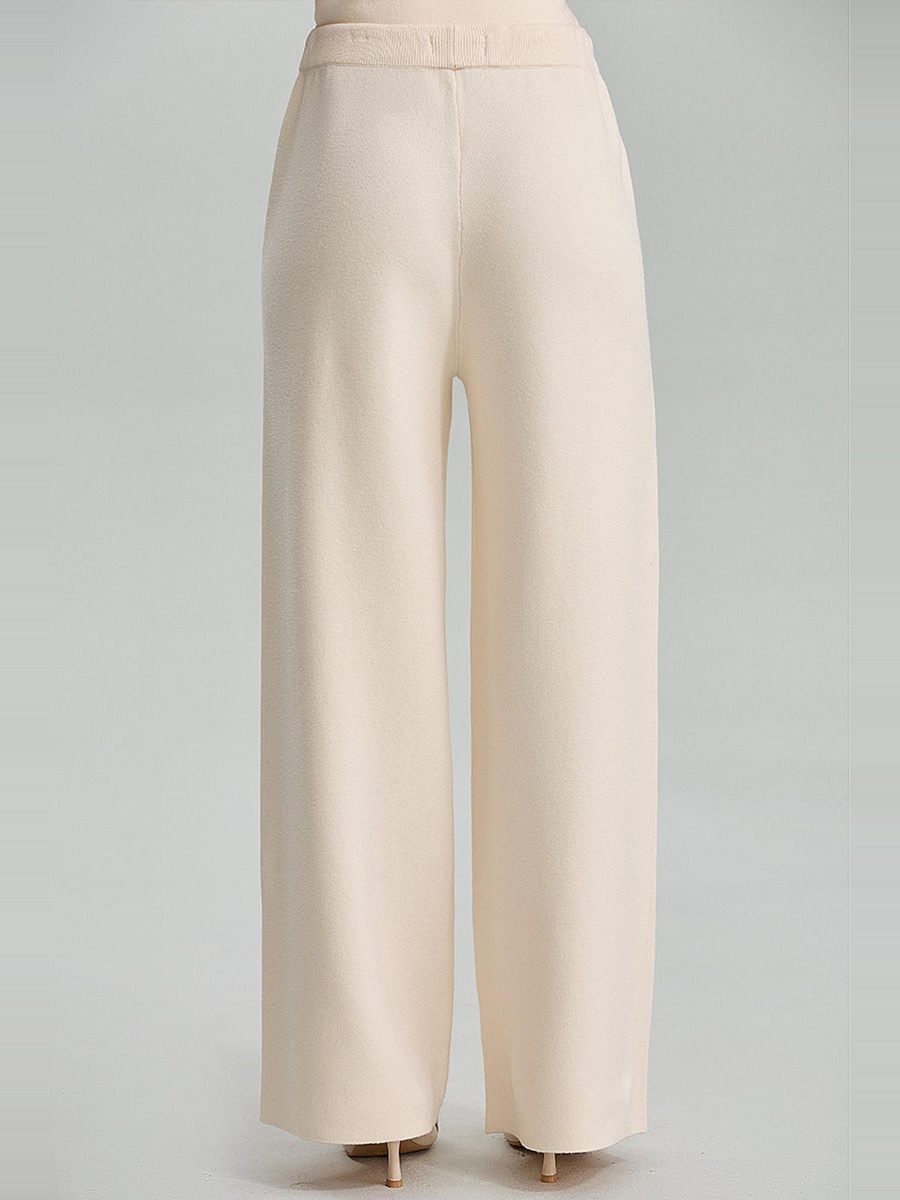 Wide Leg Knit Drawstring Pants