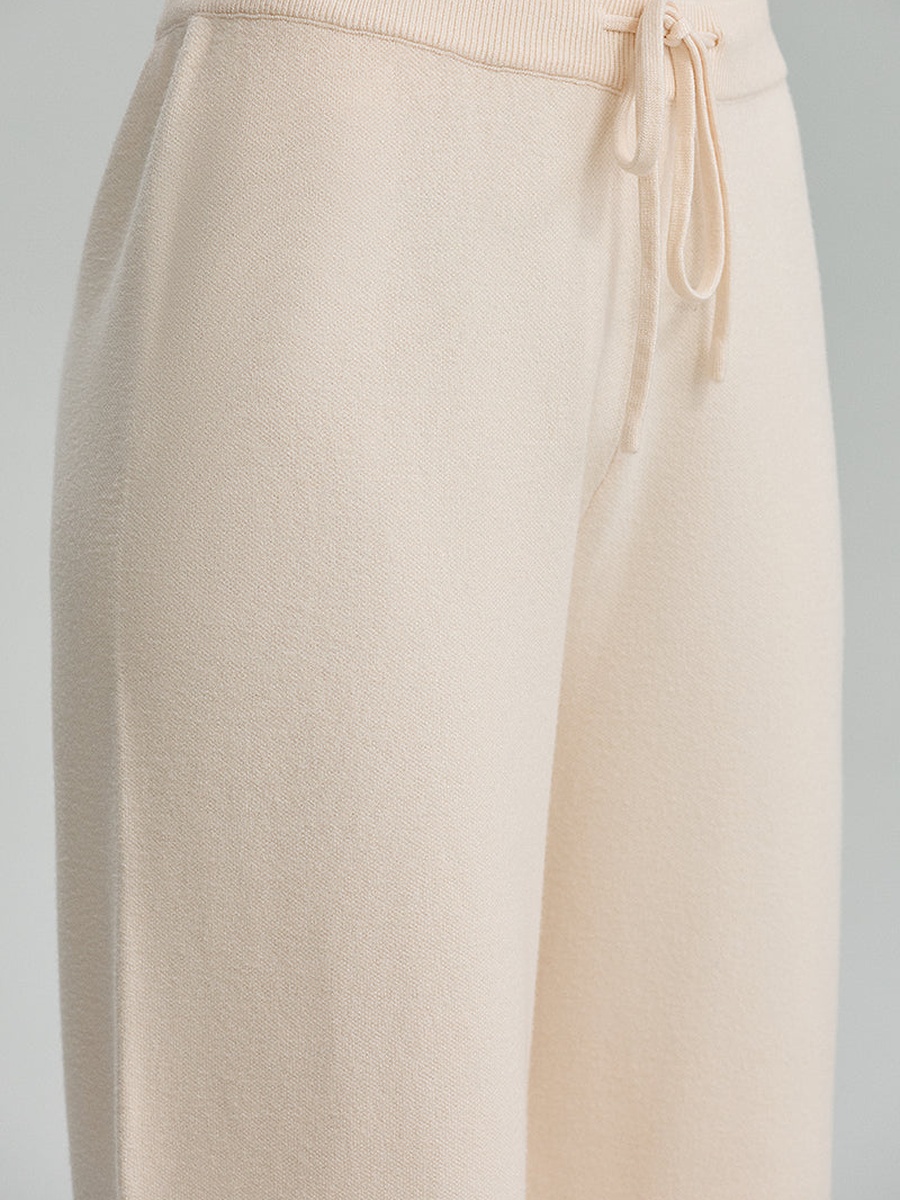 Wide Leg Knit Drawstring Pants