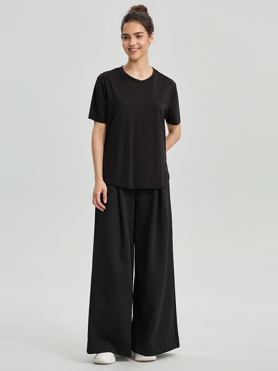 Pleated Wide Leg Soft Pants