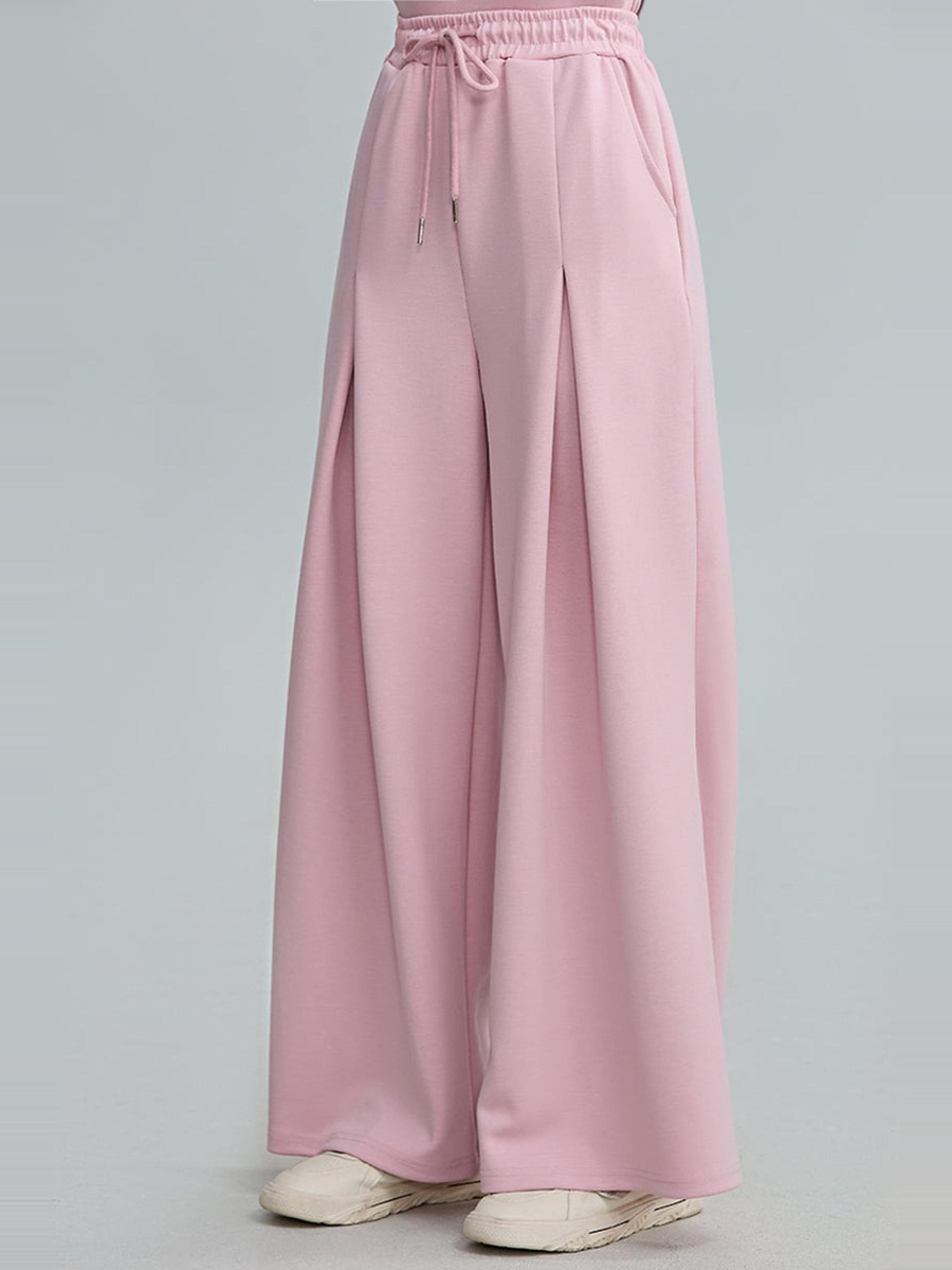 Wide Leg Pants With Front Pleats