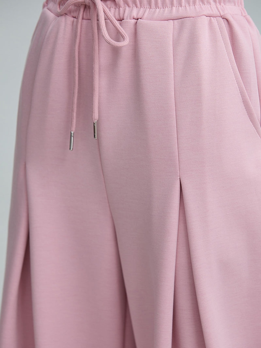 Wide Leg Pants With Front Pleats