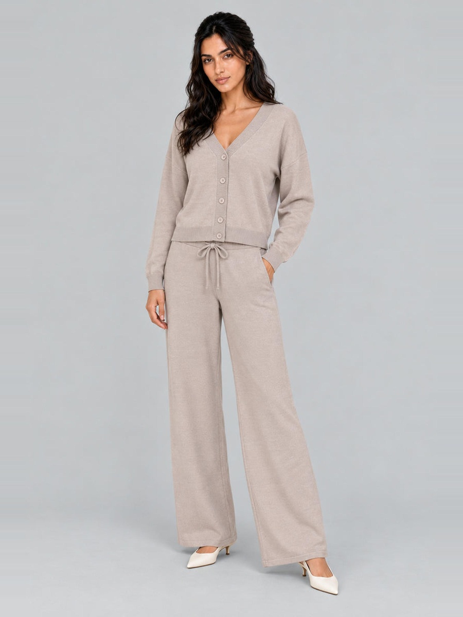 Wide-Leg Knit Pants