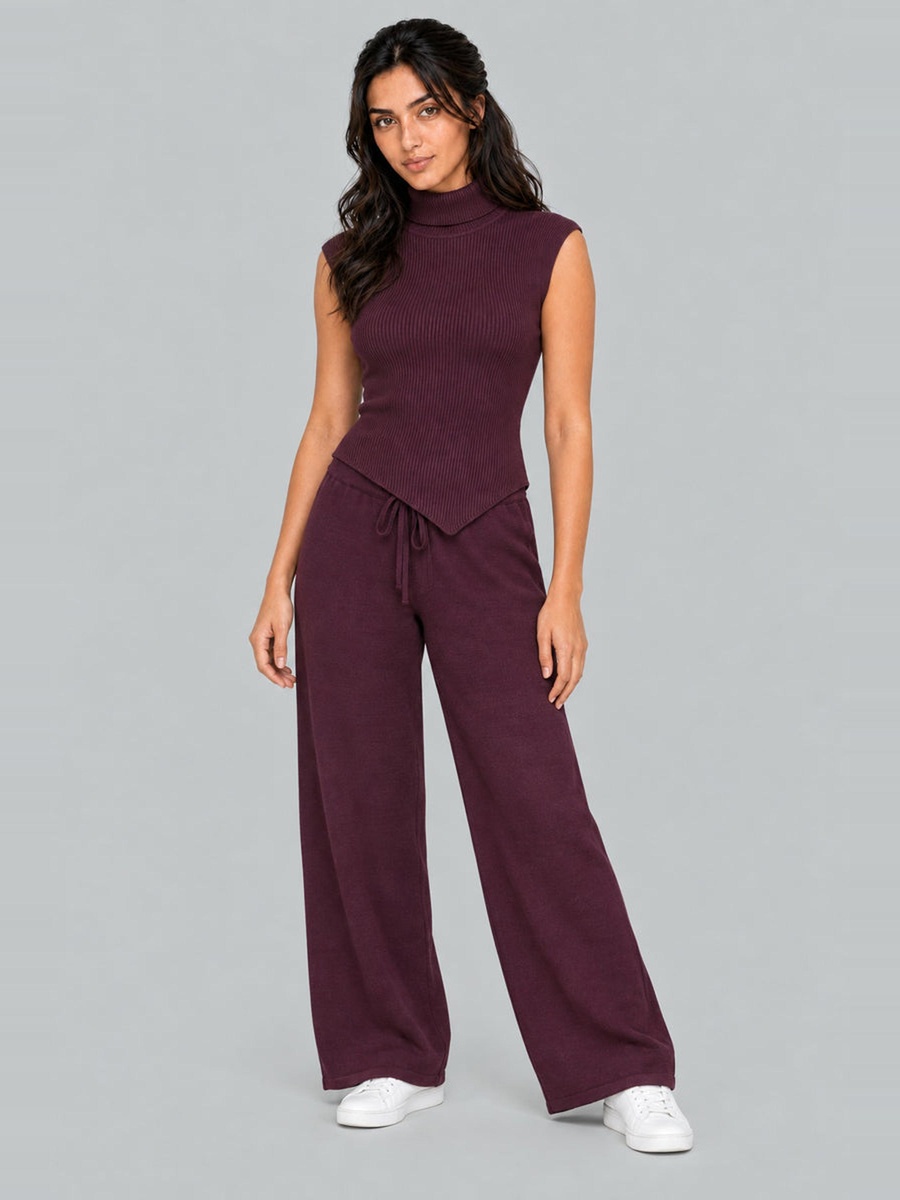 Wide-Leg Knit Pants