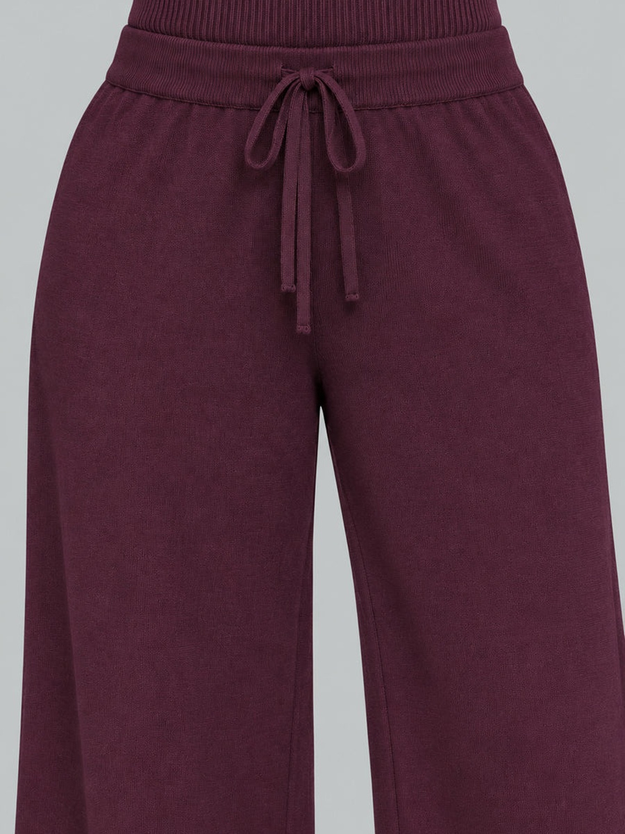 Wide-Leg Knit Pants