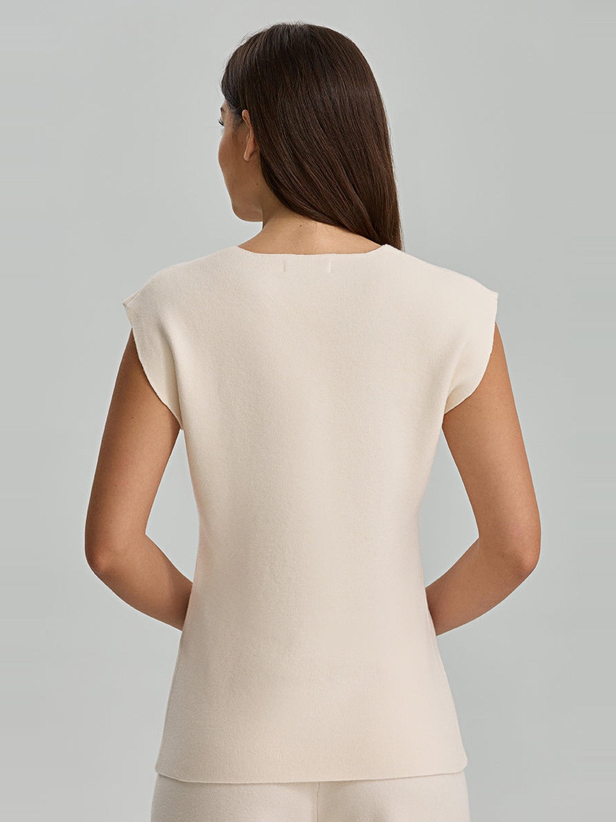 Sleeveless Button Front Knit Vest