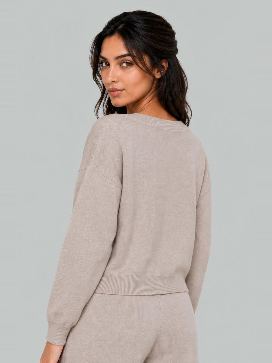 V-Neck Button-Front Cardigan