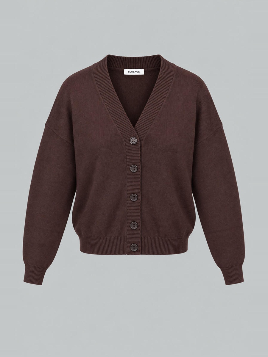 V-Neck Button-Front Cardigan