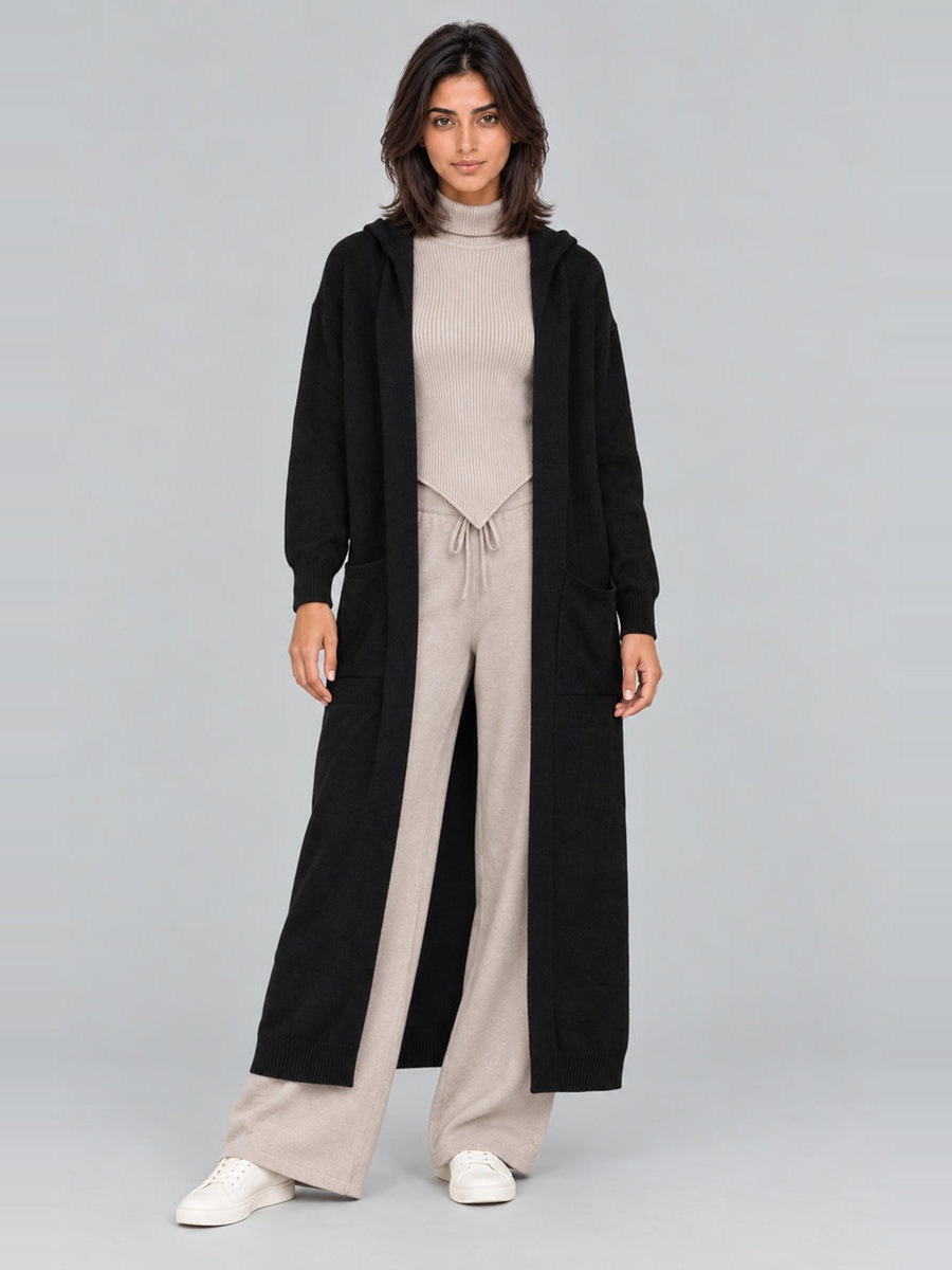 Long Hooded Cardigan