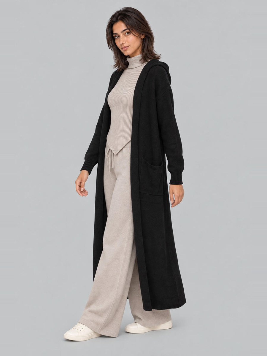 Long Hooded Cardigan