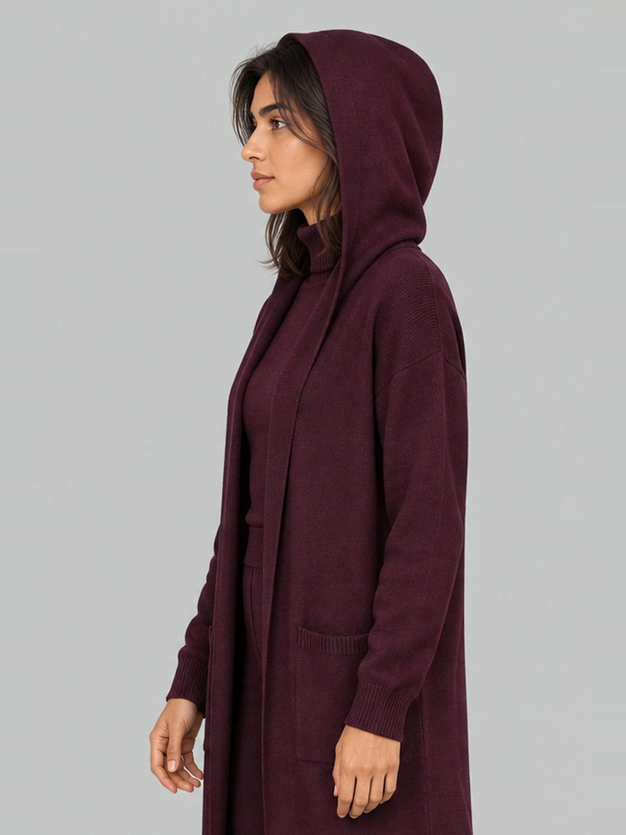 Long Hooded Cardigan