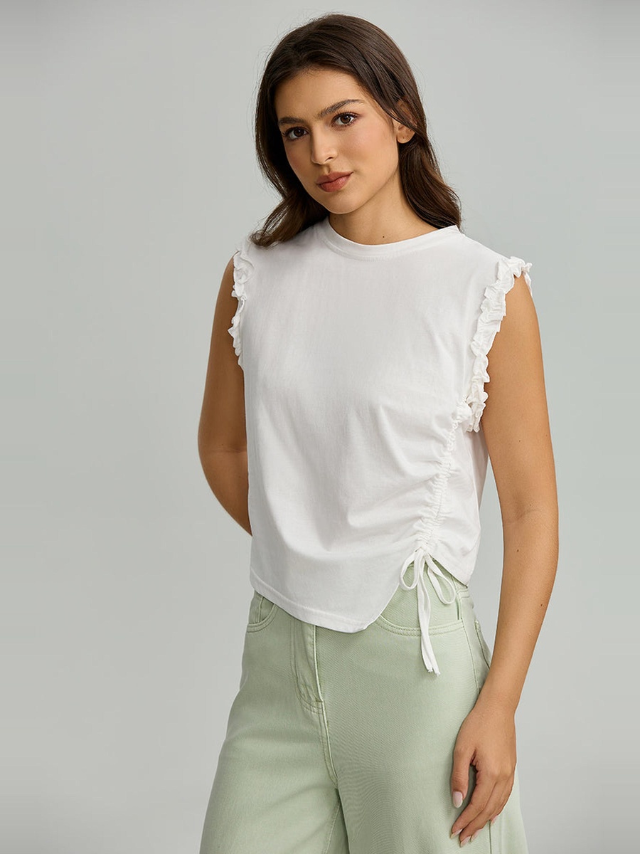 Sleeveless Top With Side Tie