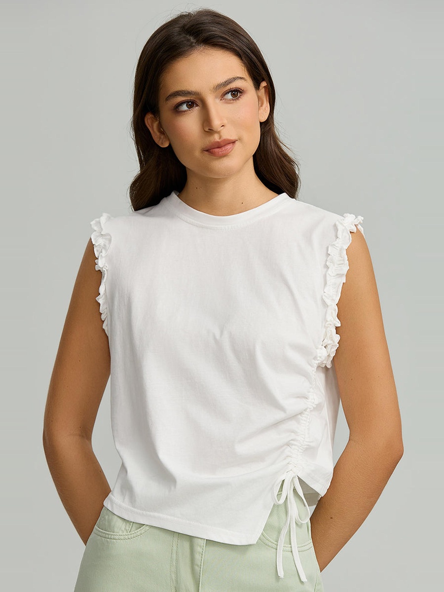 Sleeveless Top With Side Tie