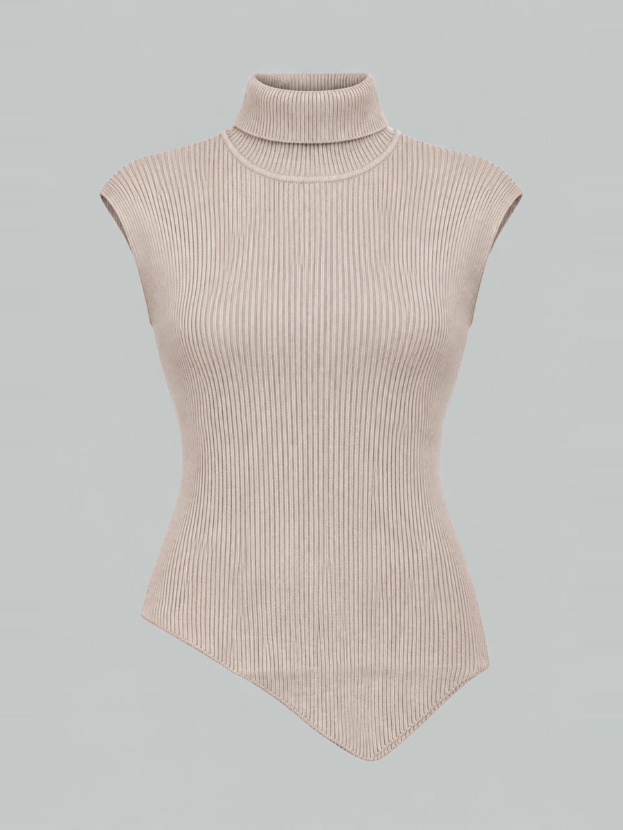Sleeveless Turtleneck Knit Top