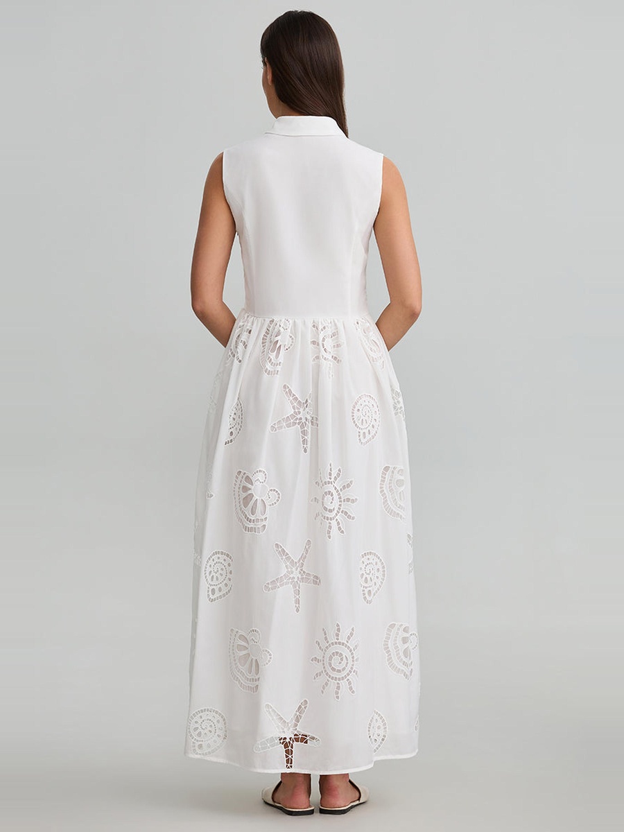 Sleeveless Embroidered Maxi Dress