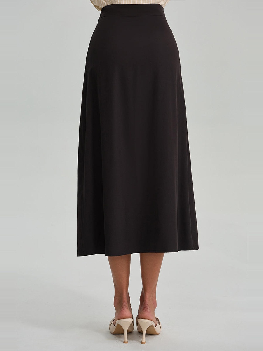 Pleated Midi Skirt With Belt