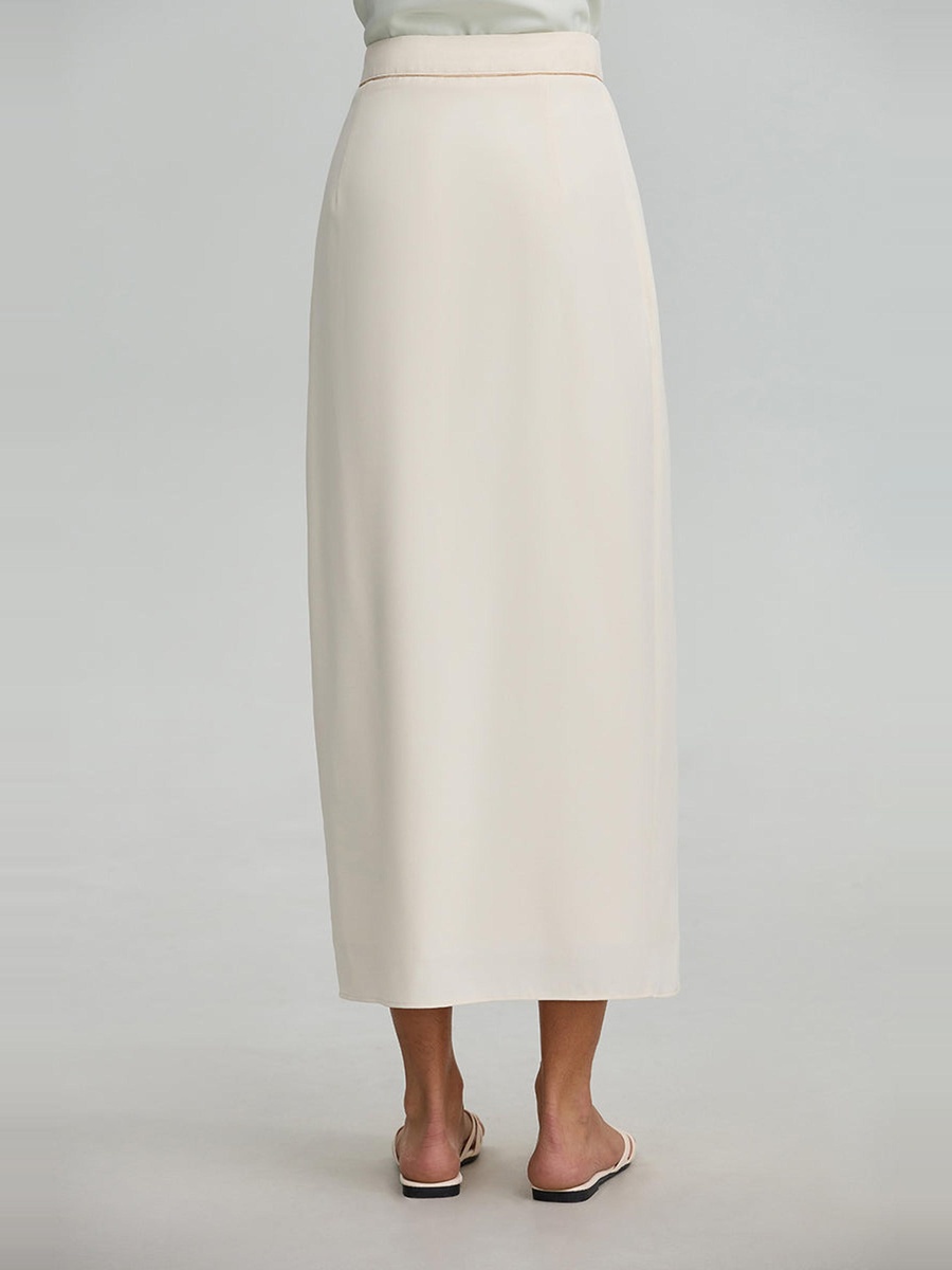 Wrap Front Pleated Skirt