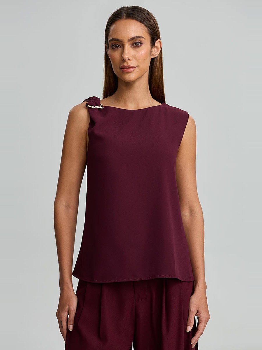 Sleeveless Top With Shoulder Detail