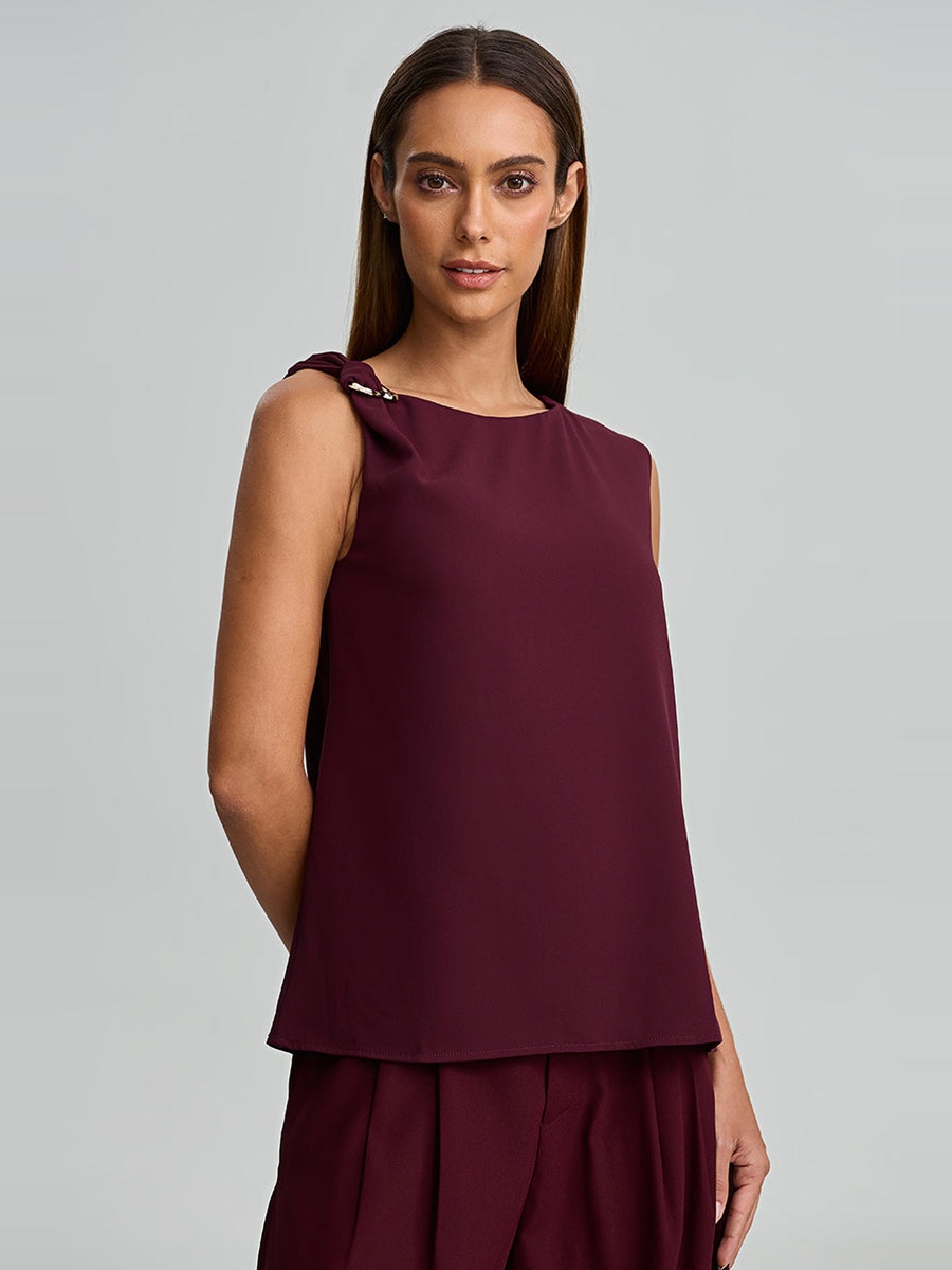 Sleeveless Top With Shoulder Detail