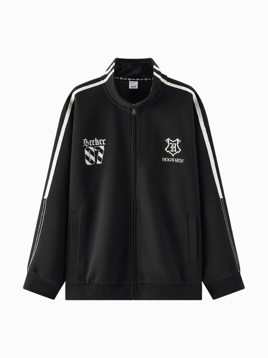 Zip-Up Jacket with Embroidered Crest