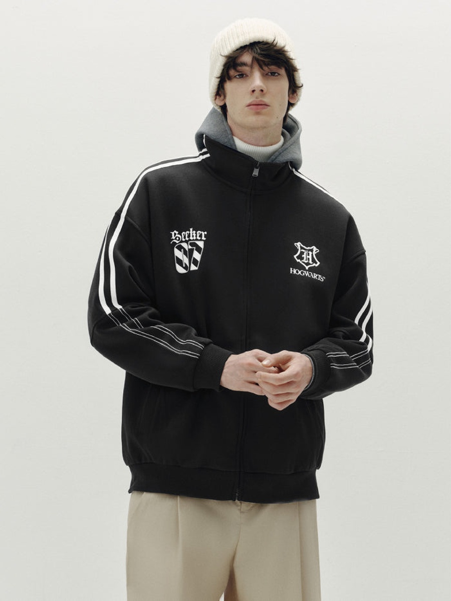Zip-Up Jacket with Embroidered Crest