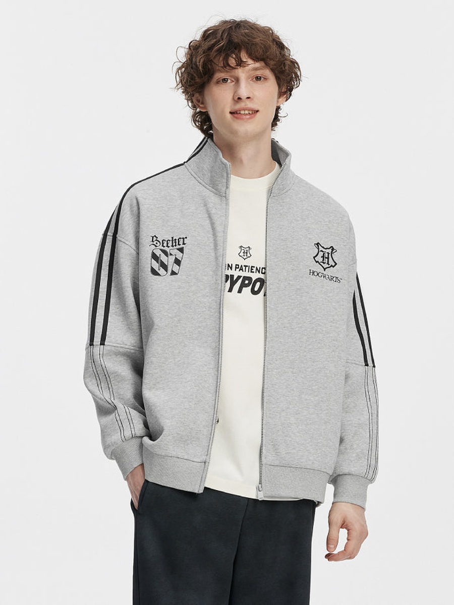 Zip-Up Jacket with Embroidered Crest