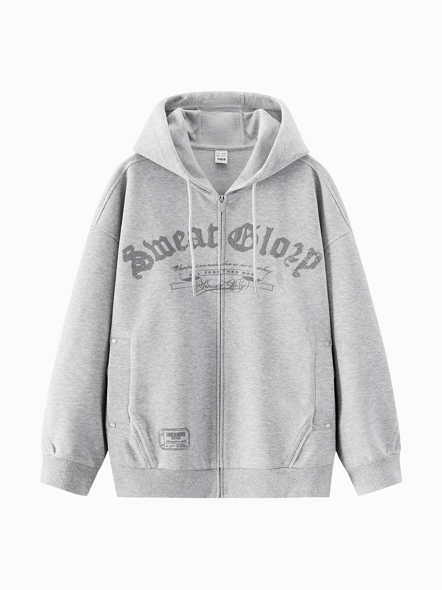 Oversized Graphic Zip Hoodie