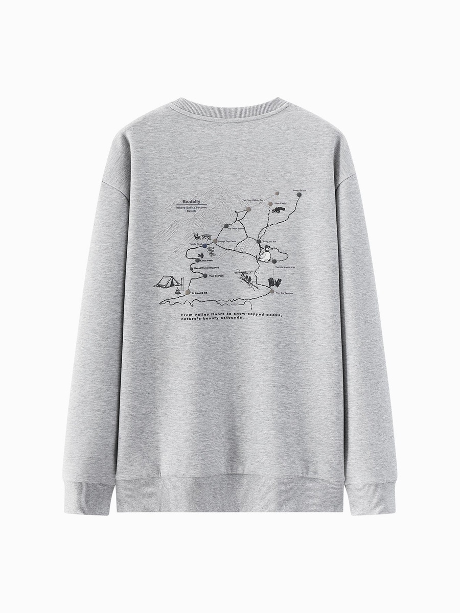 Map Graphic Crew Neck Sweatshirt