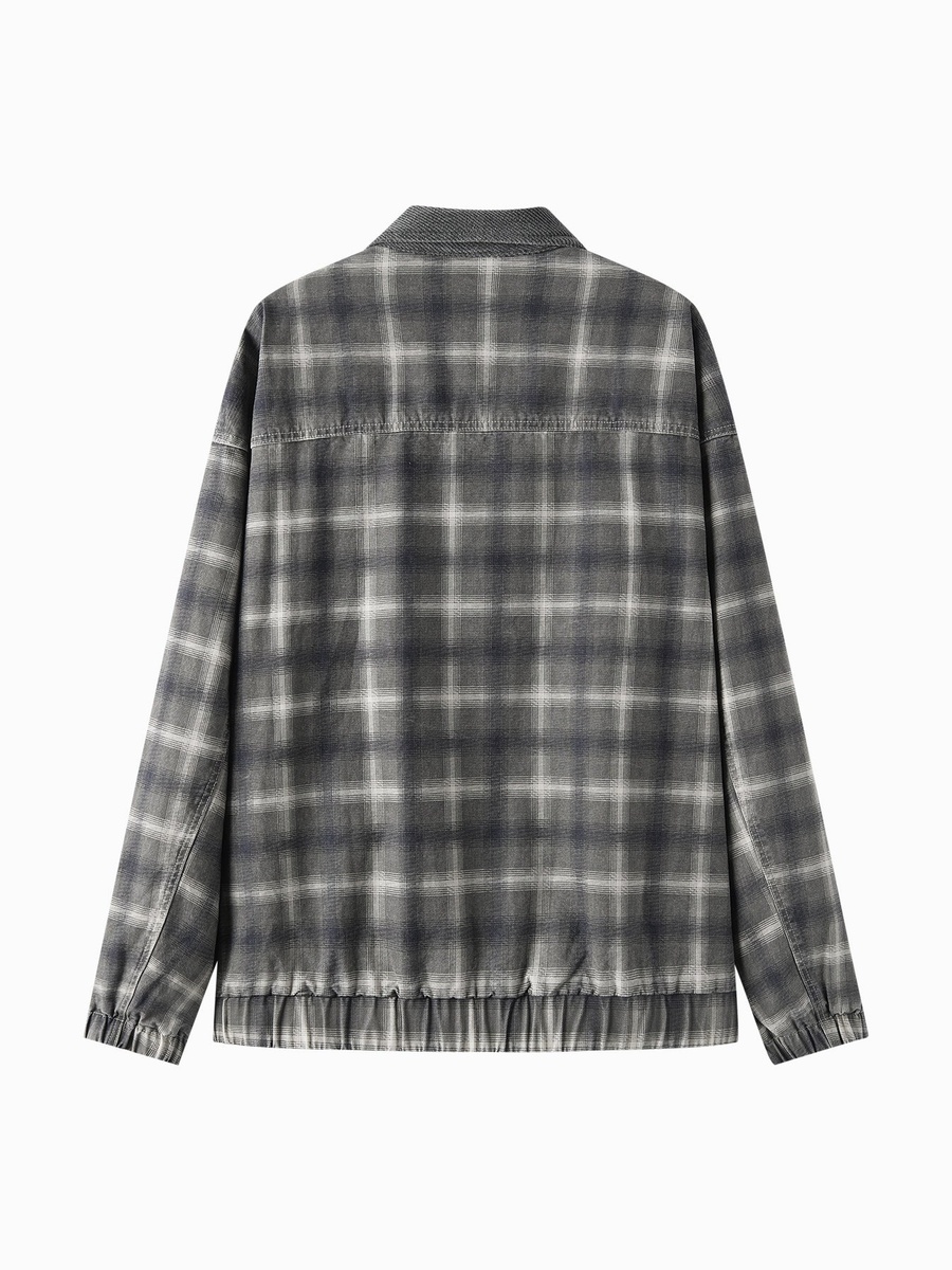 Men Check Jacket With Zip Closure