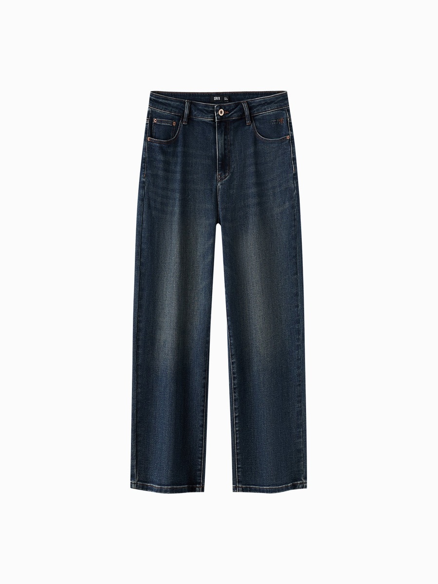 Men High Waist Straight Leg Jeans
