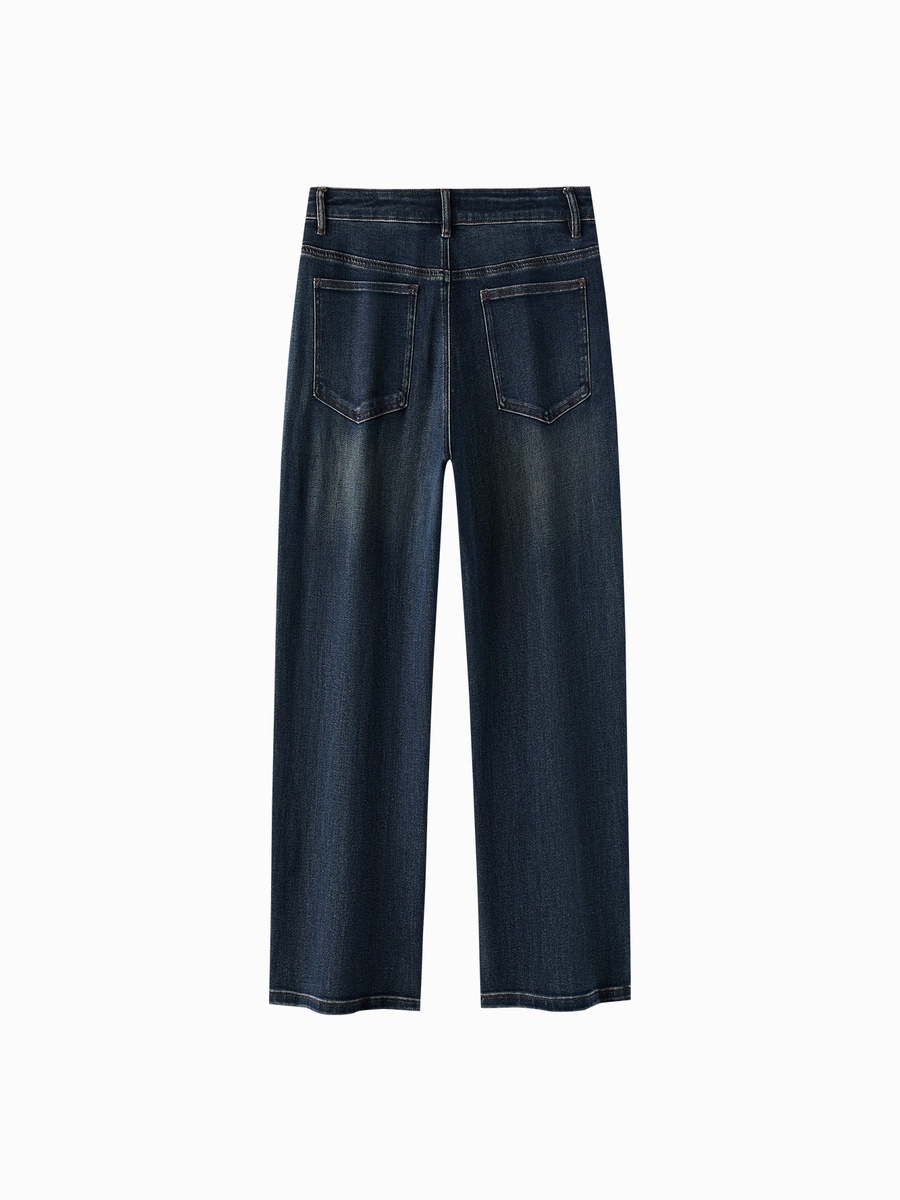 Men High Waist Straight Leg Jeans