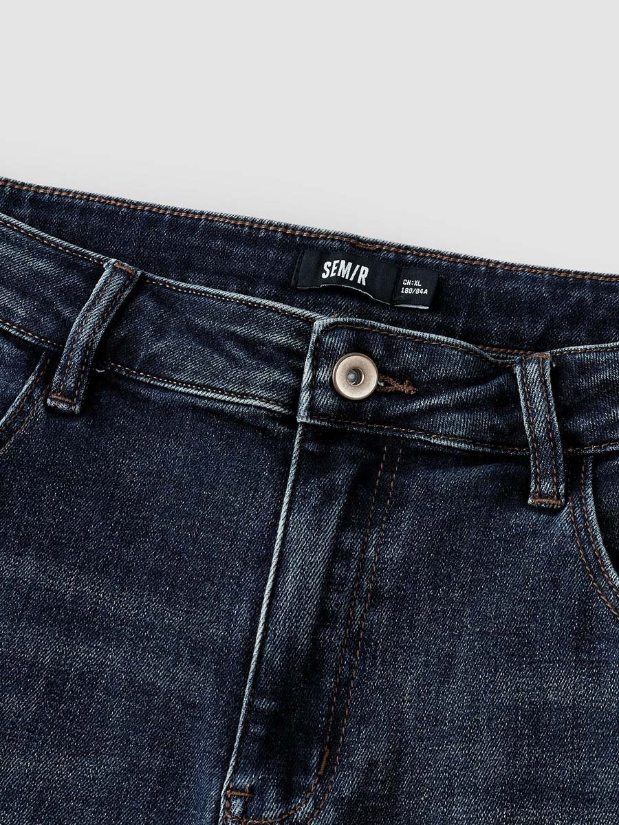 Men High Waist Straight Leg Jeans