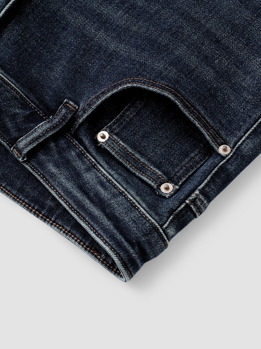 Men High Waist Straight Leg Jeans