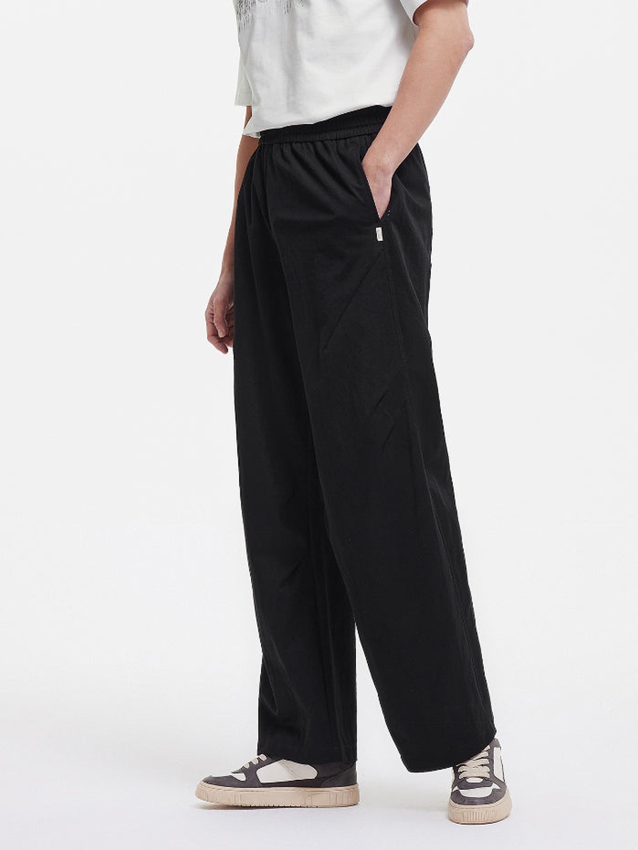 Men Wide-Leg Pants with Elastic Waist
