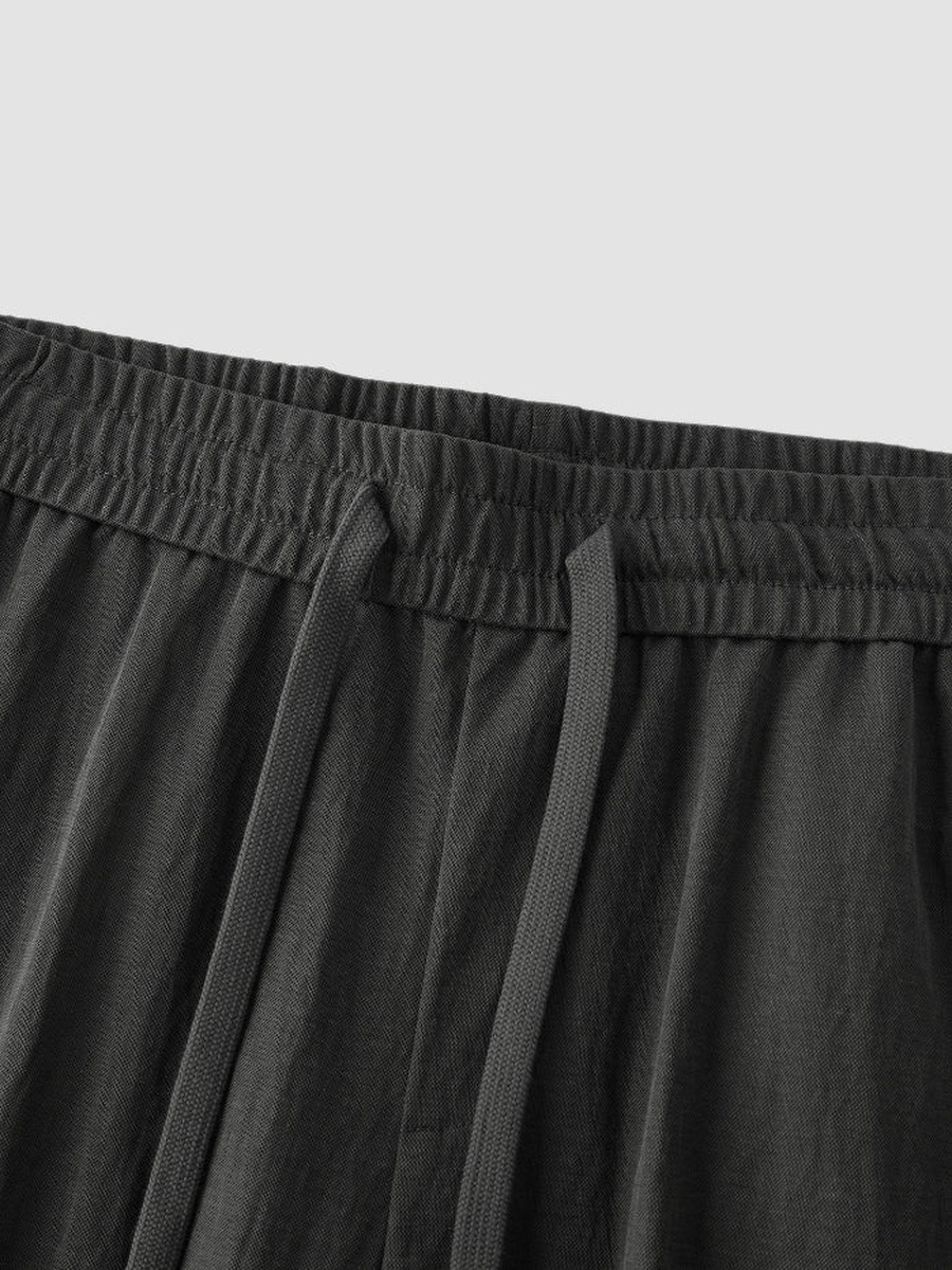 Men Wide-Leg Pants with Elastic Waist