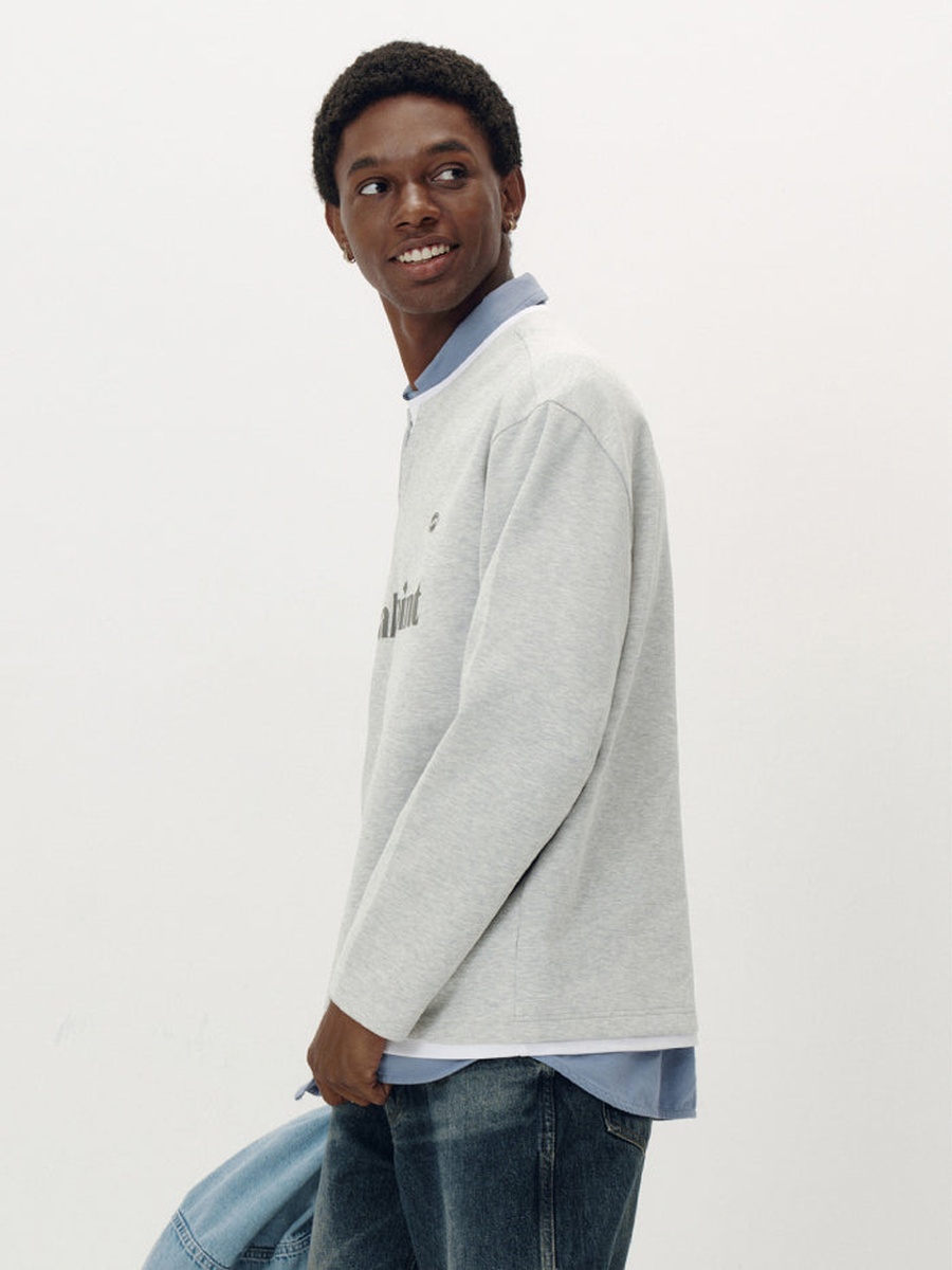 Long Sleeve Graphic T-Shirt with Layered Neckline