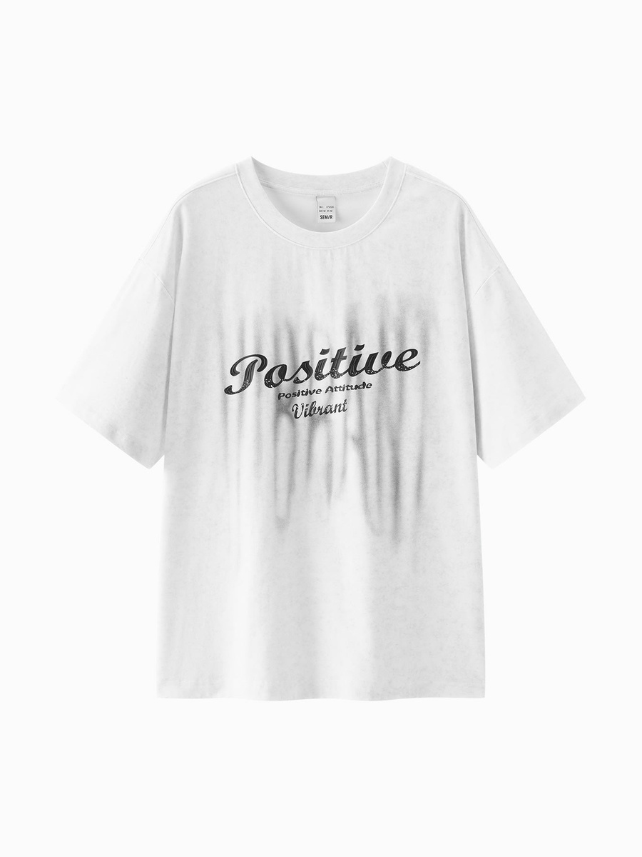 Men Front Text Graphic T-Shirt