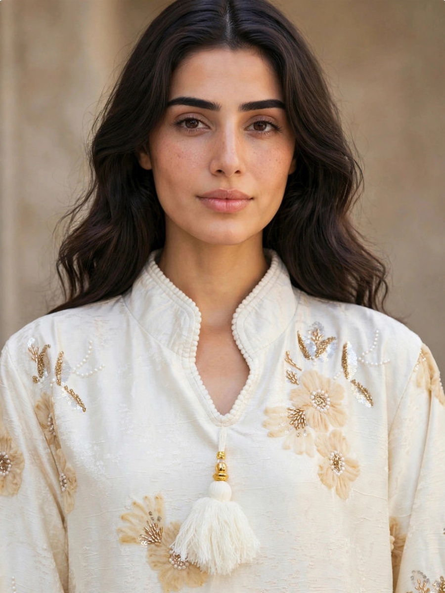 Royal Floral Applique Kaftan