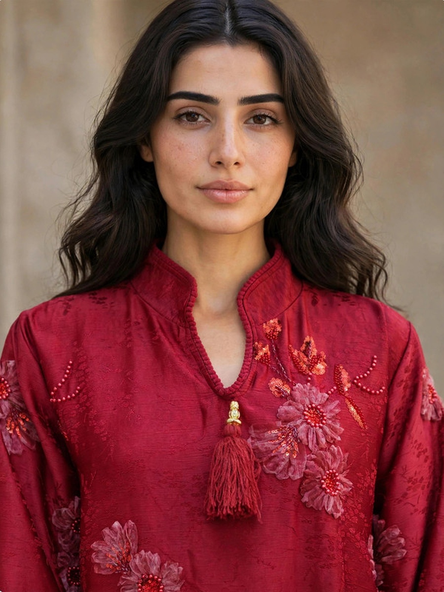 Royal Floral Applique Kaftan