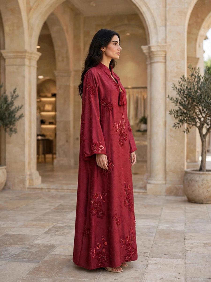 Royal Floral Applique Kaftan