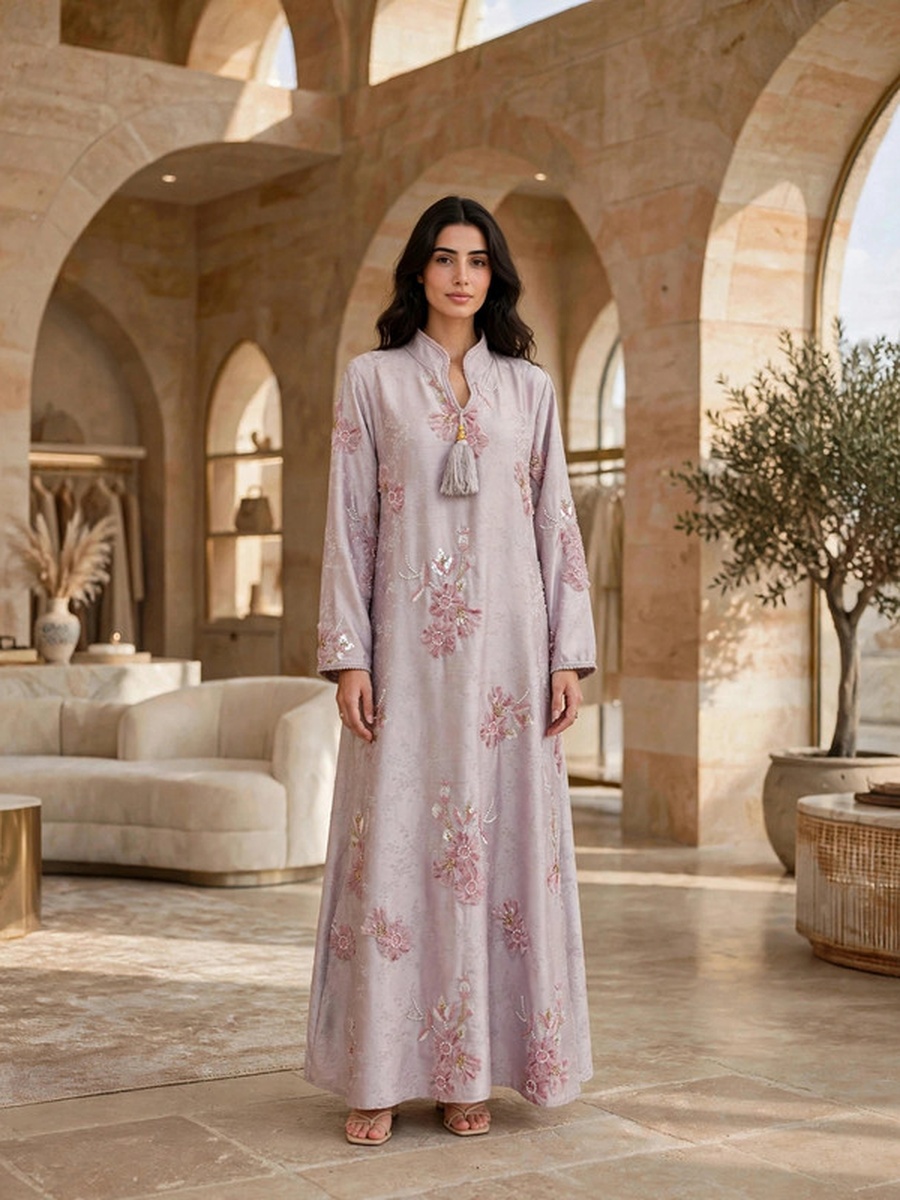 Royal Floral Applique Kaftan